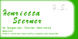henrietta sterner business card